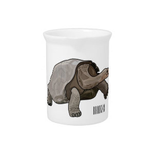 Galapagos tortoise cartoon illustration beverage pitcher
