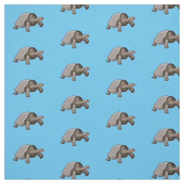 Galapagos tortoise cartoon illustration fabric (Swatch)