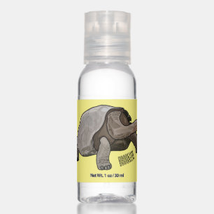 Galapagos tortoise cartoon illustration hand sanitizer