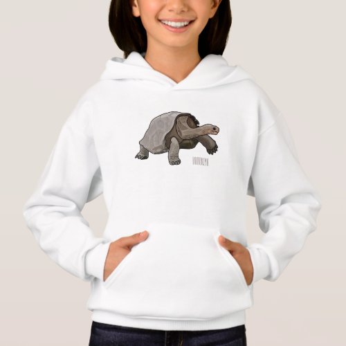 Galapagos tortoise cartoon illustration hoodie