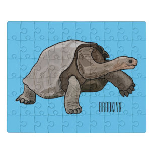 Galapagos tortoise cartoon illustration jigsaw puzzle