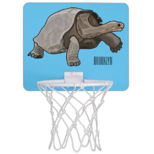 Galapagos tortoise cartoon illustration mini basketball hoop