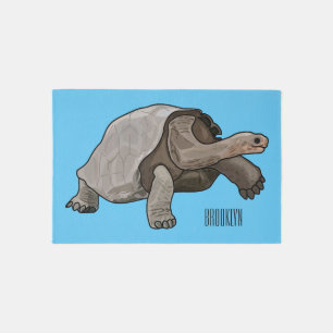 Galapagos tortoise cartoon illustration rug