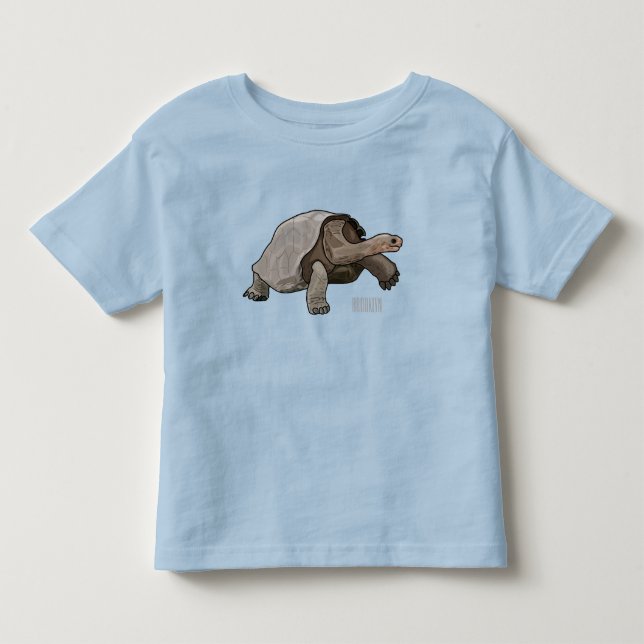 Galapagos tortoise cartoon illustration toddler t-shirt (Front)