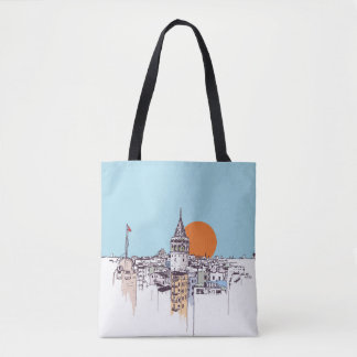 Galata Tower and Galata district of Beyoglu Istanb Tote Bag