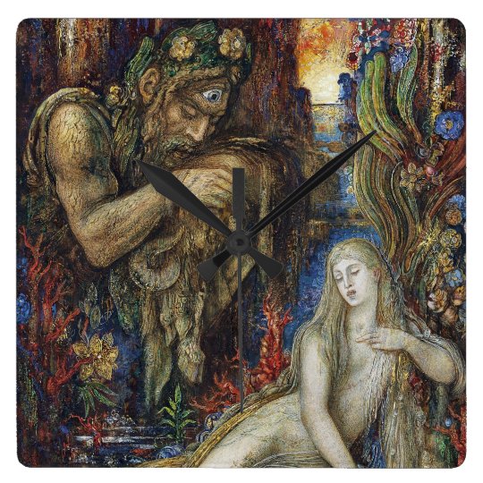 Galatea by Gustave Moreau Square Wall Clock