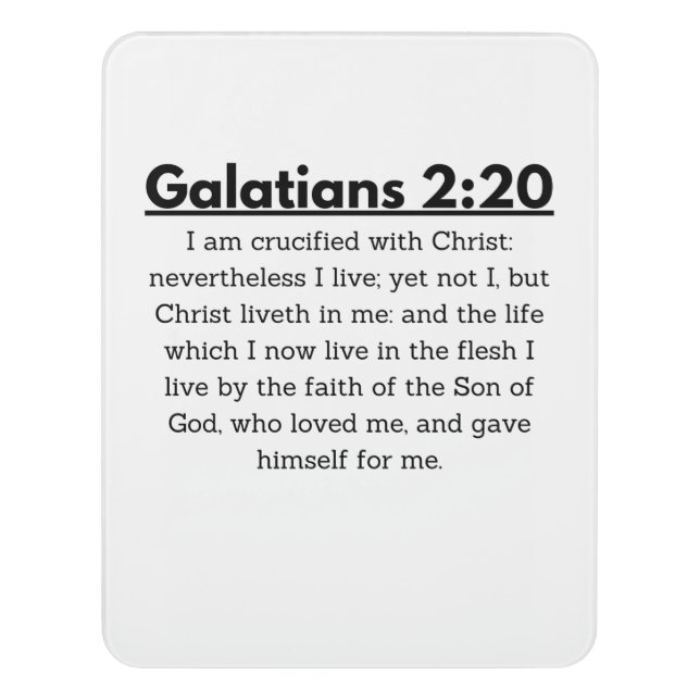 Galatians 2:20 black letter  door sign (Contemporary Vert)