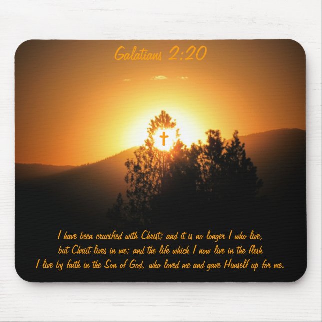 Galatians 2:20 Crucified With Christ Mouse Pad (Front)