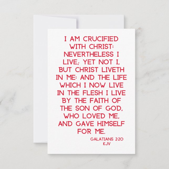 Galatians 2:20 KJV Bible Scripture Greeting Card (Front)