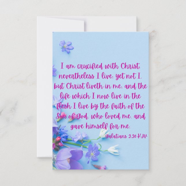 Galatians 2:20 KJV Bible Scripture Pic Greeting Card (Front)