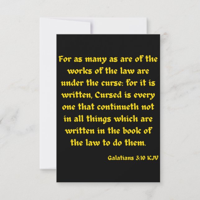 Galatians 3:10 KJV Bible Verse Flat Greeting Card (Front)