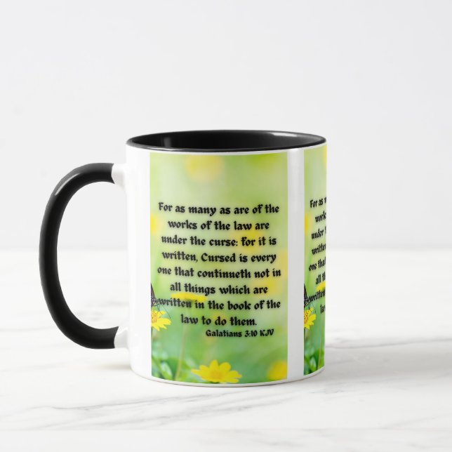 Galatians 3:10 KJV Bible Verse Pic Two-Tone Mug (Left)