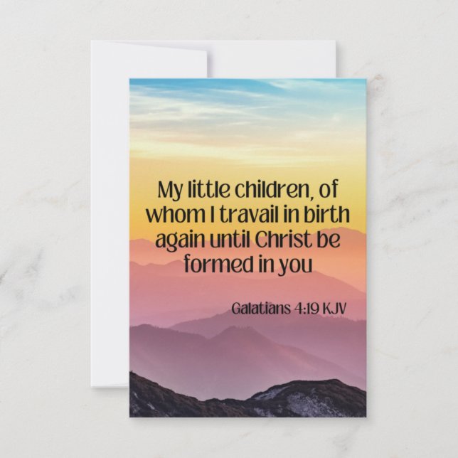 Galatians 4:19 KJV Bible Verse Pic Flat Greeting Card (Front)