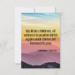 Galatians 4:19 KJV Bible Verse Pic Flat Greeting Card