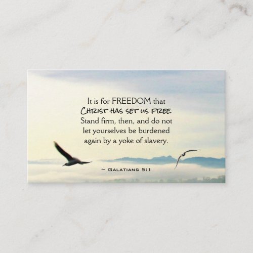Galatians 51 For FREEDOM Christ has set us free Business Card