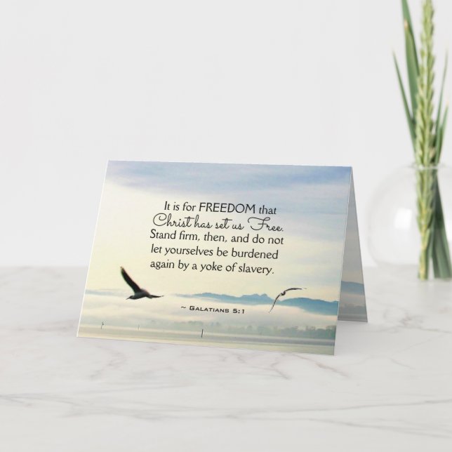 Galatians 5:1 For FREEDOM Christ has set us free Card (Front)