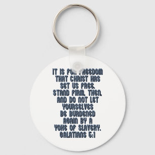 Galatians 5:1 keychain