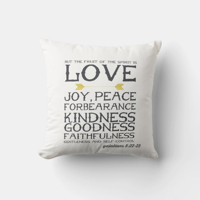 Galatians 5 22-23 | Bible Verse Art Throw Pillow (Front)