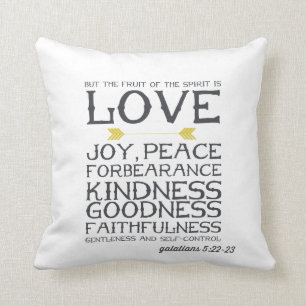 Galatians 5 22-23   Bible Verse Art Throw Pillow