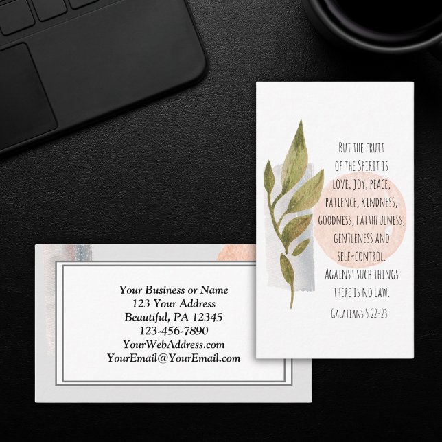 Galatians 5:22-23 Christian Geometric Modern Business Card (Creator Uploaded)