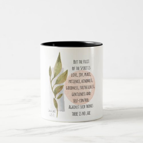 Galatians 522_23 Fruit of the Spirit is Love Joy Two_Tone Coffee Mug