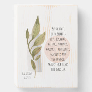 Galatians 5:22-23 Fruit of the Spirit is Love Joy Wooden Box Sign