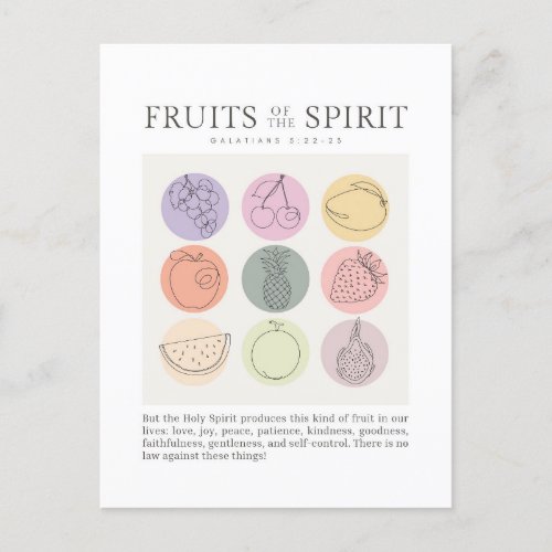 Galatians 522_23 Fruit of the Spirit Postcard