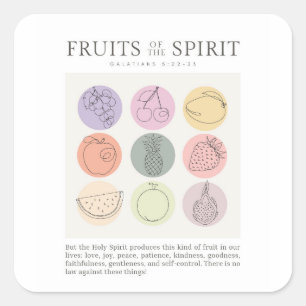 Galatians 5:22-23 Fruit of the Spirit Square Sticker