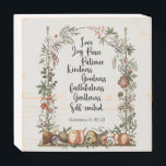 Galatians 5:22-23 Fruit of the Spirit Wooden Box Sign<br><div class="desc">Vintage Fruits Of The Spirit Wooden Box Sign</div>