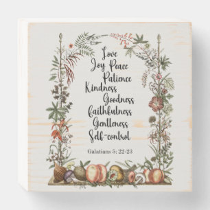 Galatians 5:22-23 Fruit of the Spirit Wooden Box Sign