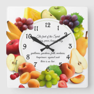 Galatians 5:22-23  square wall clock