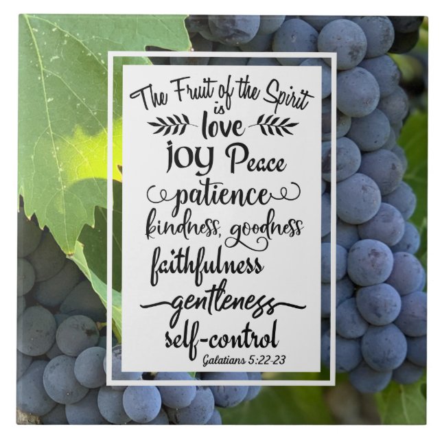 Galatians 5:22-23 The Fruit of the Spirit Ceramic Tile (Front)