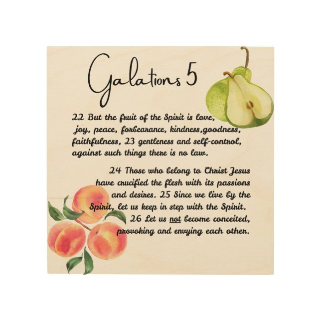 Galatians 5:22-24 Fruits of the spirit Wood art (Front)