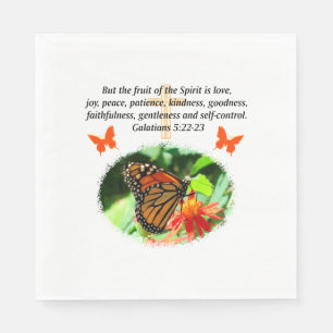 GALATIANS 5 BUTTERFLY PHOTO DESIGN NAPKINS