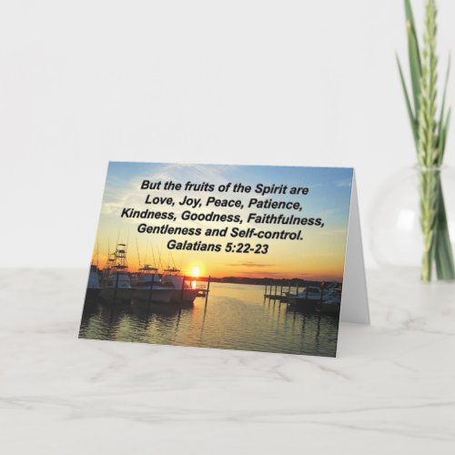 GALATIANS 5 FRUIT OF THE SPIRIT SUNSET CARD