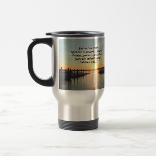 GALATIANS 5 SUNSET PHOTO TRAVEL MUG