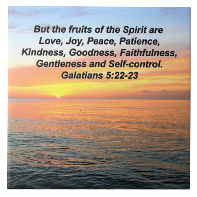 GALATIANS FRUIT OF THE SPIRIT BIBLE VERSE CERAMIC TILE (Front)