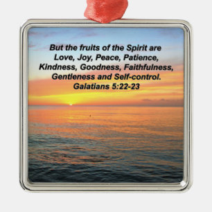 GALATIANS FRUIT OF THE SPIRIT BIBLE VERSE METAL ORNAMENT