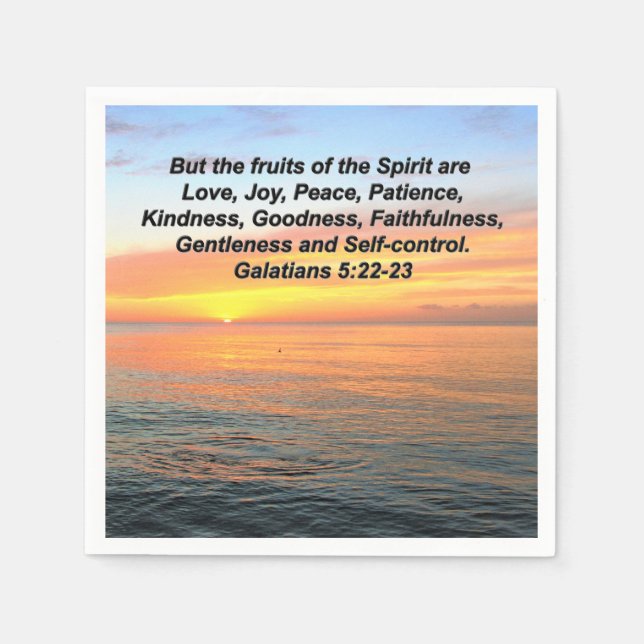GALATIANS FRUIT OF THE SPIRIT BIBLE VERSE NAPKINS (Front)