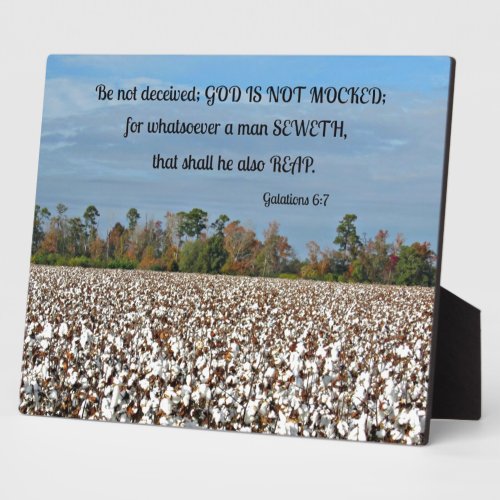 Galations 67 Be not deceived God is not mocked Plaque