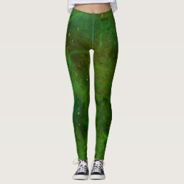 &quot;Galaxia Verde&quot; Abstract Leggings