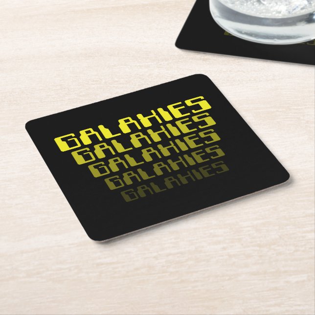 GALAXIES GALAXIES GALAXIES GALAXIES GALAXIES SQUARE PAPER COASTER (Angled)