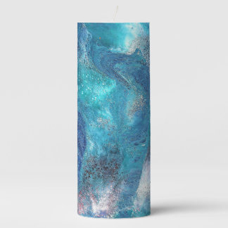 Galaxy 3 Soft Blue Abstract Candle