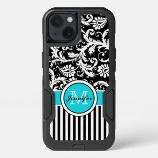 Galaxy 7 Case | Monogram, Aqua, Black, White
