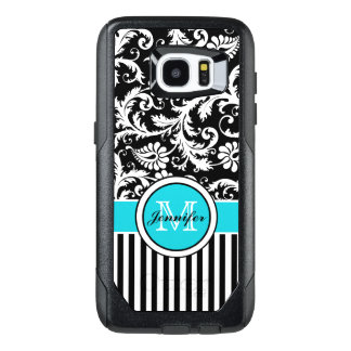 Galaxy 7 Case | Monogram, Aqua, Black, White