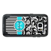 Galaxy 7 Case | Monogram, Aqua, Black, White (Back Horizontal)
