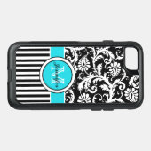 Galaxy 7 Case | Monogram, Aqua, Black, White (Back Horizontal)
