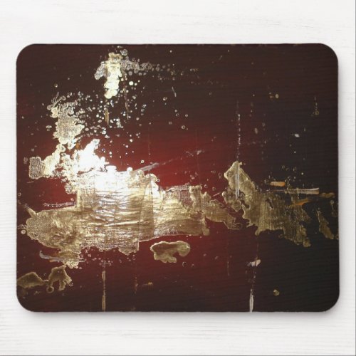 Galaxy _ Abstract Expressionist Red Brown Gold Mouse Pad