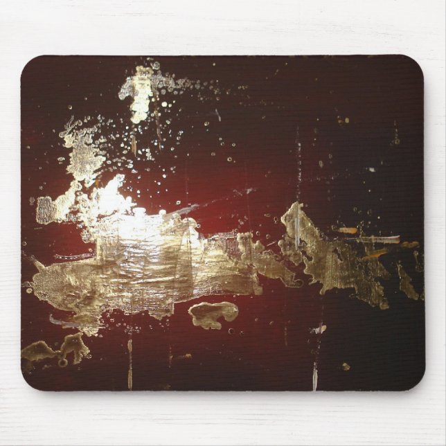 Galaxy - Abstract Expressionist Red Brown Gold Mouse Pad (Front)