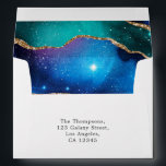 Galaxy Agate Bat Mitzvah Envelope<br><div class="desc">Galaxy faux glitter agate stone bat mitzvah envelopes.</div>
